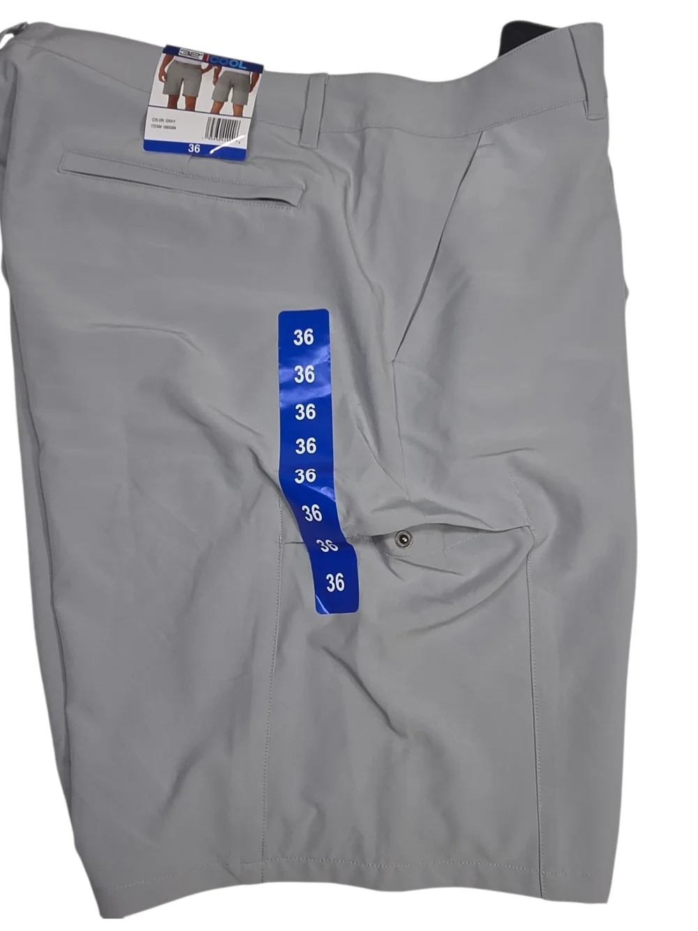 Men's Light Gray Cargo Shorts - Casual Utility Style. Size 36